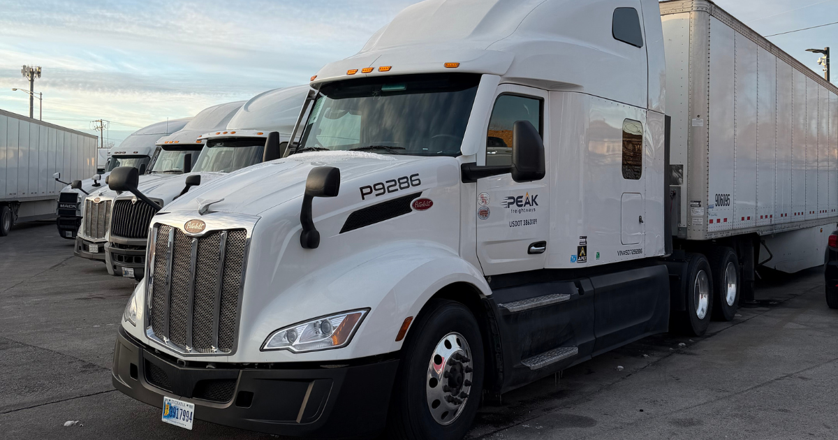 Lease to purchase truck parked at a truck stop